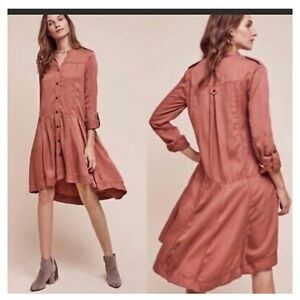 Anthropologie pink jeans dress